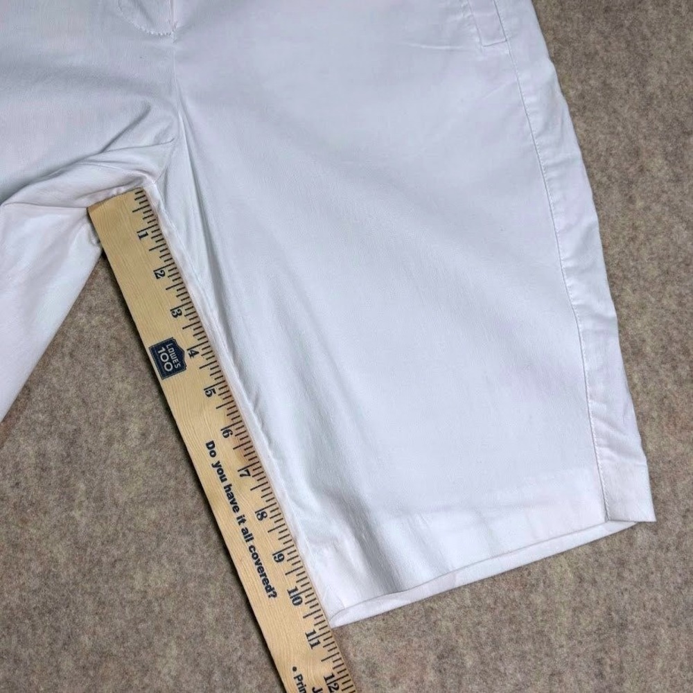 Bette & Court Golf Shorts Womens 10 White Cotton Bermuda Preppy Coastal Classic - Picture 6 of 10